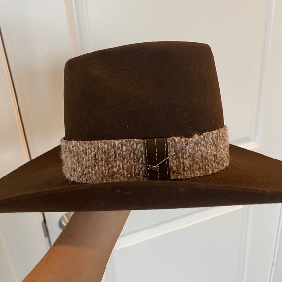 Vintage Stetson hat tall brim dark brown cowboy hat - Picture 9 of 10